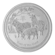 2015 2 oz Silver Coin Lunar Year of the Goat Perth Mint Bullion - Pre-Owned