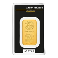 1 oz Gold Bar - Argor-Heraeus Kinebar (Carded)