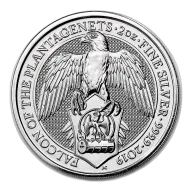 2019 2 oz British Silver Queen's Beast Falcon Coin (BU)