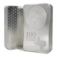 100 oz Texas Mint Silver Bar (New Brushed Finish)