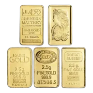 2.5 Gram Gold Bar - Varied Mints