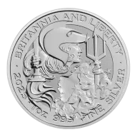 Pre-Owned UK Britannia and Liberty 1oz Silver Coin - Mixed Dates - VAT Free