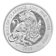 Pre-Owned 2023 UK Tudor Beasts Bull of Clarence 10oz Silver Coin - VAT Free