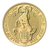 Pre-Owned 2019 UK Queen's Beasts The Yale of Beaufort 1/4oz Gold Coin