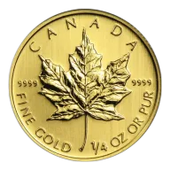 Pre-Owned 1/4 oz Maple Leaf Gold Coin