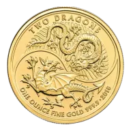 Pre-Owned 2018 UK Two Dragons 1oz Gold Coin