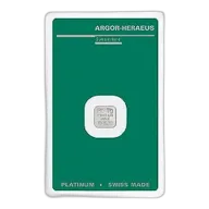 1 gram Platinum Bar - Argor-Heraeus (Carded)