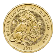 Pre-Owned 2023 UK Tudor Beasts Bull of Clarence 1oz Gold Coin