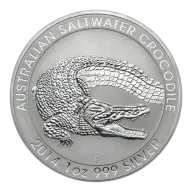 Pre-Owned 2014 Australian Saltwater Crocodile 1oz Silver Coin - VAT Free