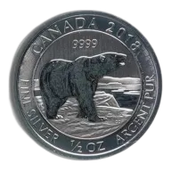 2018 1/2 Oz Canadian Polar Bear Silver Coin - BU