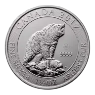 1.5 oz RCM Silver Grizzly Bear- 2017