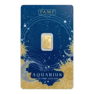 0.5g Zodiac Aquarius Gold Bar