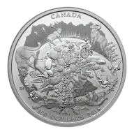 2 oz $200 for $200 Fine Silver Coin - Canada's Rugged Mountains (2015)