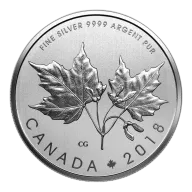 1/2 oz Pure Silver Coin - Maple Leaves (2018)
