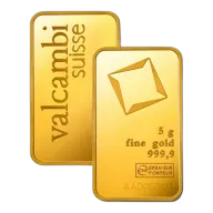 5 g Gold Bar - Valcambi Suisse - Minted - 5g Gold Bar - .9999 Au