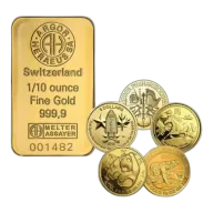 1/10 oz Gold Bar/Coin (Circulated) (Unsealed) - Assorted Brands