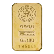 100 gram Gold Bar Unsealed (Circulated) - Argor SA Chiasso