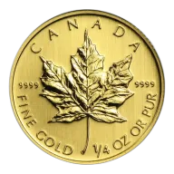 1/4 oz Gold Maple Leaf (Random Year) (Un-Sealed) - Royal Canadian Mint