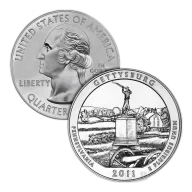 2011 5 oz Gettysburg National Park Silver Coin