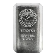 5 oz Silver Cast Bar - First Mint