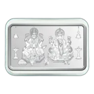 10 Gram Lakshmi Ganesha Silver Bar (999.9) (Inc Assay Card) - Kundan