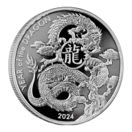 2024 1 oz Lunar Dragon Silver Round - Asahi Refining