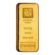1000g Baird & Co 999.9 Fine Gold Bar Casted