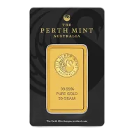 Perth Mint Kangaroo 50 gram Gold Bar (In Assay)