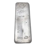 100 oz Silver Bar - Johnson Matthey (Canada, Vintage, Large 8)