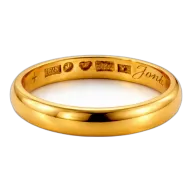 22ct Gold Wedding Band, Size O1/2, 3.7mm W, 5.2g Hallmarked