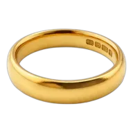 22ct Gold Wedding Band, Size O1/2, 3.7mm W, 6.45g Hallmarked
