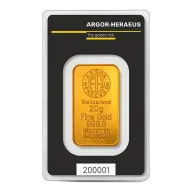 20 Gram Argor-Heraeus Gold Bar (In Assay)
