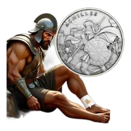 Silvertowne Mint 1oz Legendary Warrior Achilles Silver Round in Capsule (1oz)