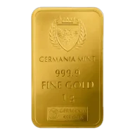 1 gram 99.99% Germania Mint Gold Bar