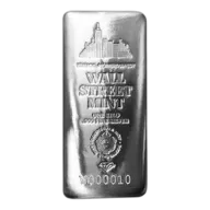 SCOTTSDALE MINT WALL STREET MINT CAST BAR, SILVER, 1KG