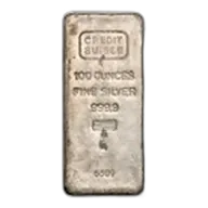 100 oz Silver Bar - Credit Suisse w/ COA