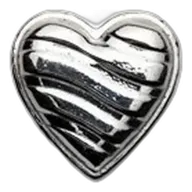 100 gram Cast-Poured Silver - Glossy Heart (Bunker Bullion)