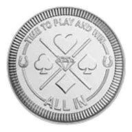 1 oz Silver Round - Lucky Poker (Stackable)