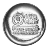 5 oz Cast-Poured Silver Round - 9Fine Mint