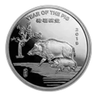 1 oz Silver Round - APMEX (2019 Year of the Pig)