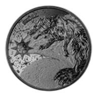 2024 Germania Ragnarok: Skoll 1 oz Black Silver BU