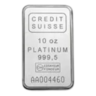 10 oz Platinum Bar - Secondary Market (.999+ Fine)