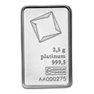 2.5 gram Platinum Bar - Secondary Market