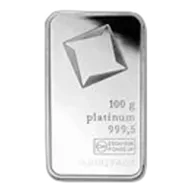 100 gram Platinum Bar - Secondary Market (.999+ Fine)