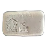 6oz Silver Bison Bullion Bar