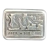 2oz Silver Bar "Join, Or Die" / Polar Bear Pours Americans