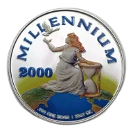 2000 Liberia The Millennium $20 Liberty 1 oz Coin (Box and COA)