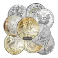 Circulated or painted 1oz American Silver Eagle