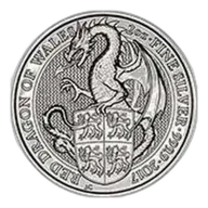 2017 2 oz Silver Queen's Beasts Bullion Coin - Red Dragon