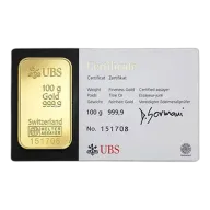 100 Gram UBS Gold Bar